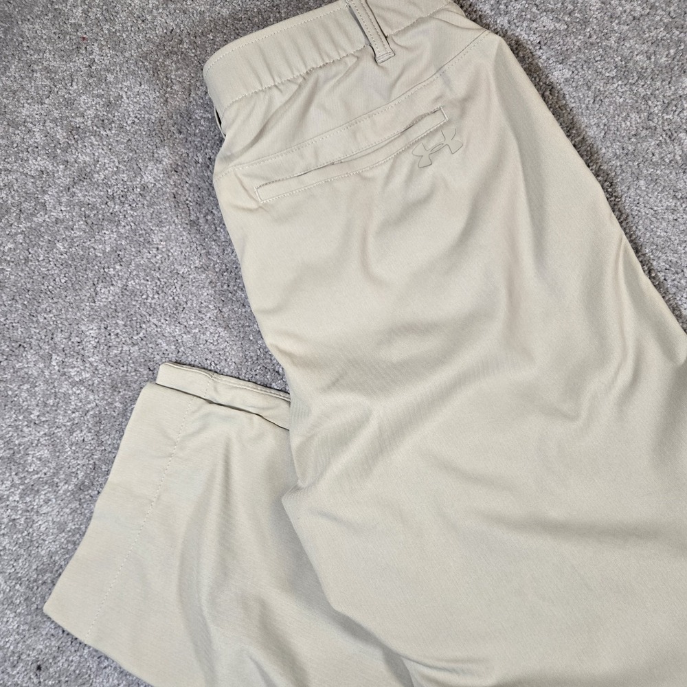 Under Armour Pants Mens Showdown Golf Pant 34x30 Khaki Performance Nylon Stretch
